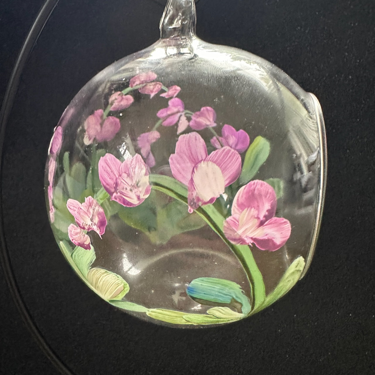 Hand Painted Tealight Candle Holder ~ Orchids