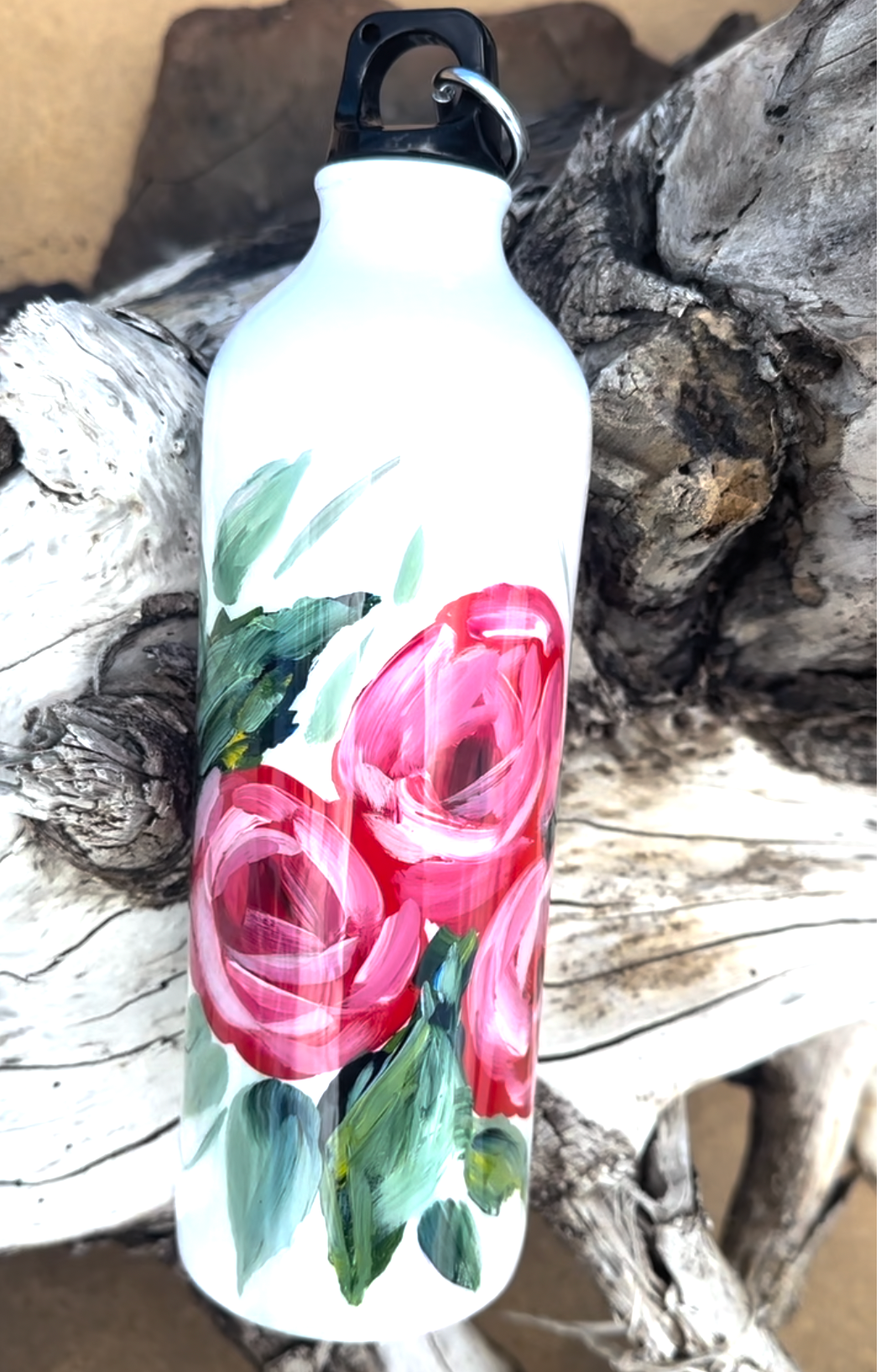 Hand Painted Drink Bottle ~ Roses