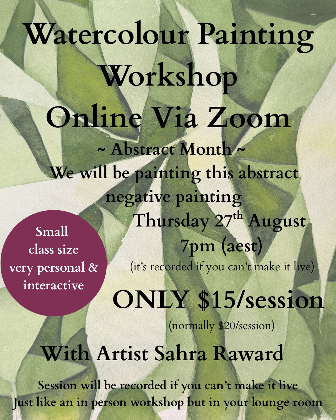 Online Watercolour Workshops
