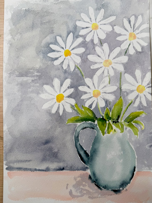 The Daisy Jug Watercolour Tutorial