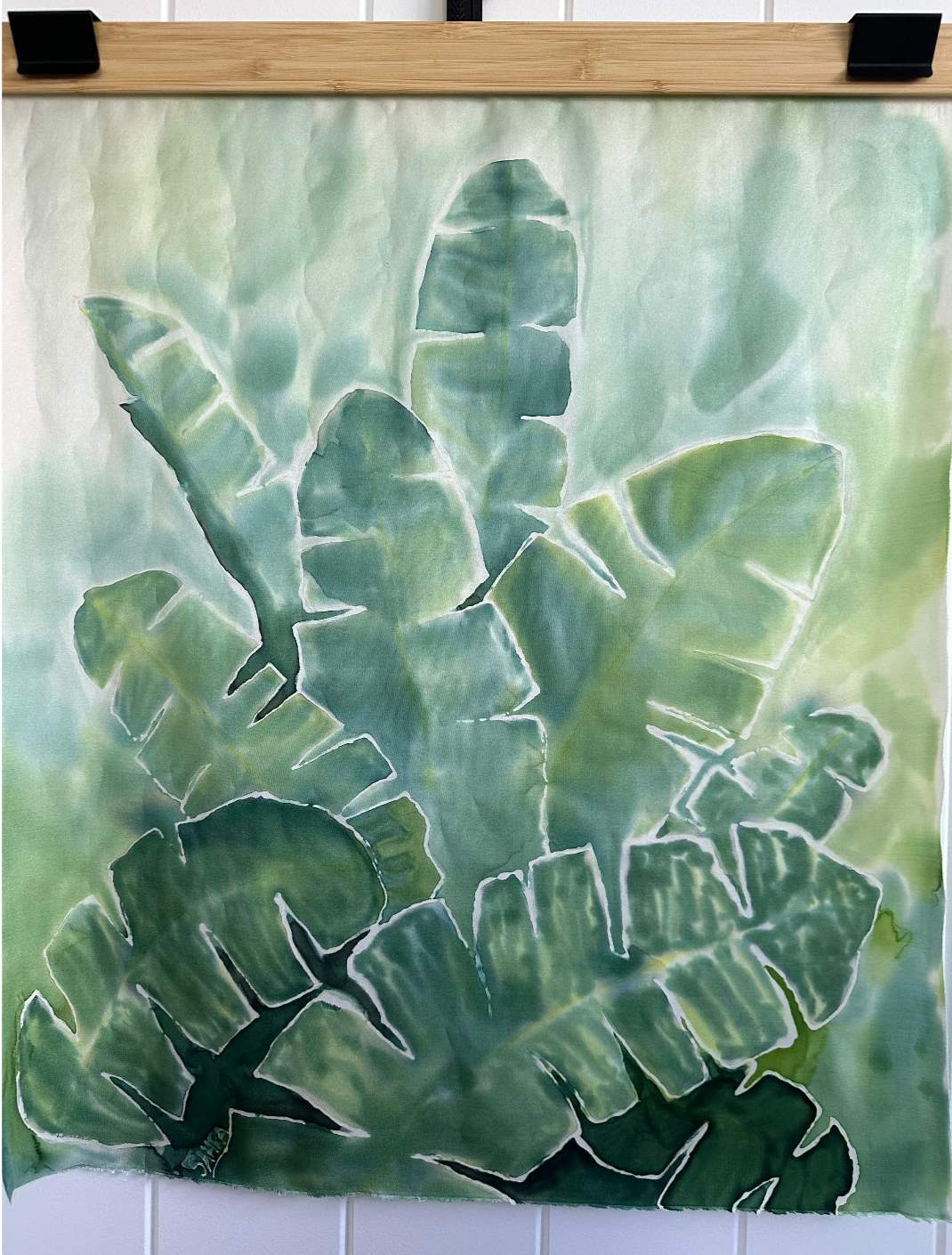 Hand Painted Silk Wall Hanging ~ Tranquility