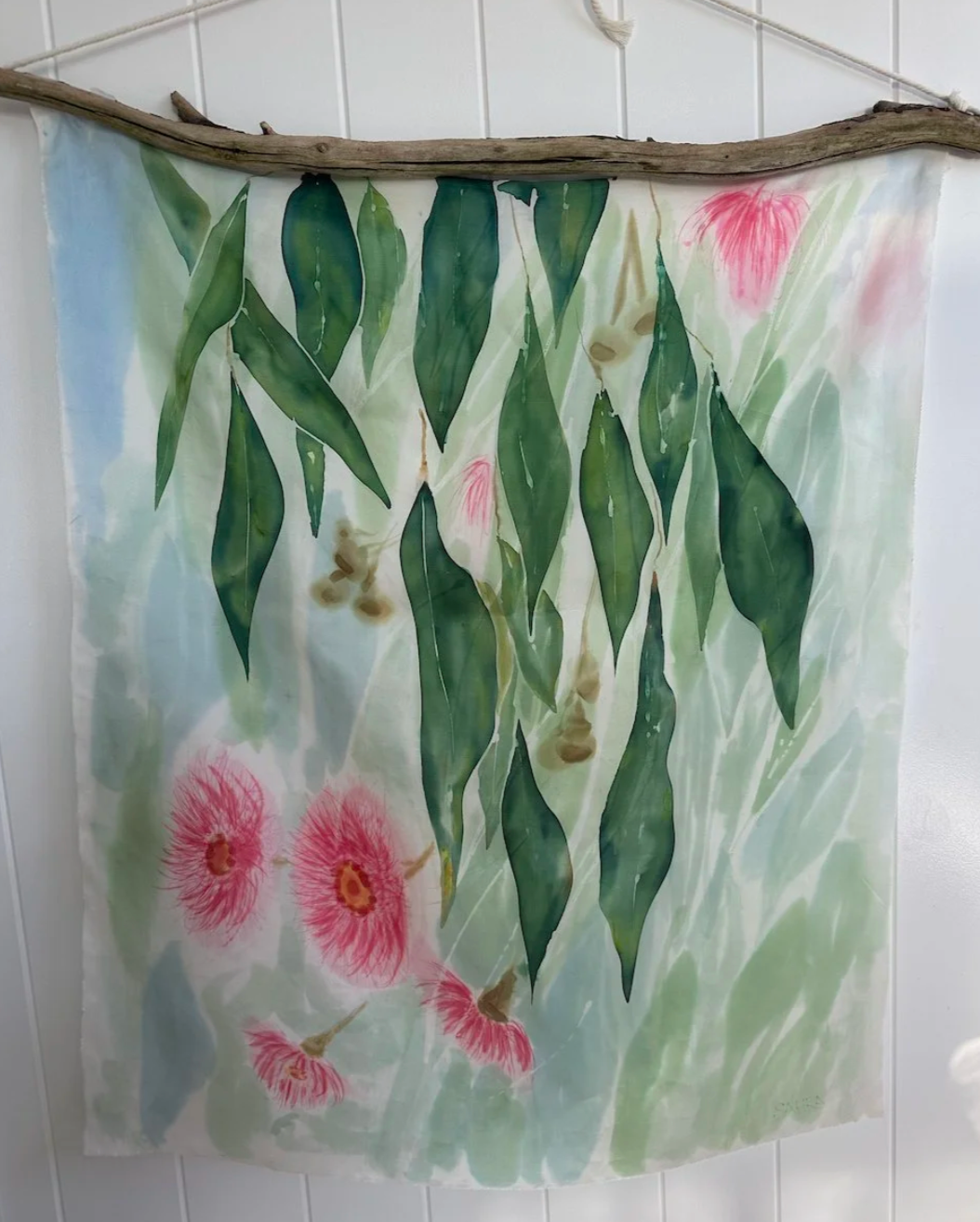Silk Artwork Wall Hanging ~ Silky Gum