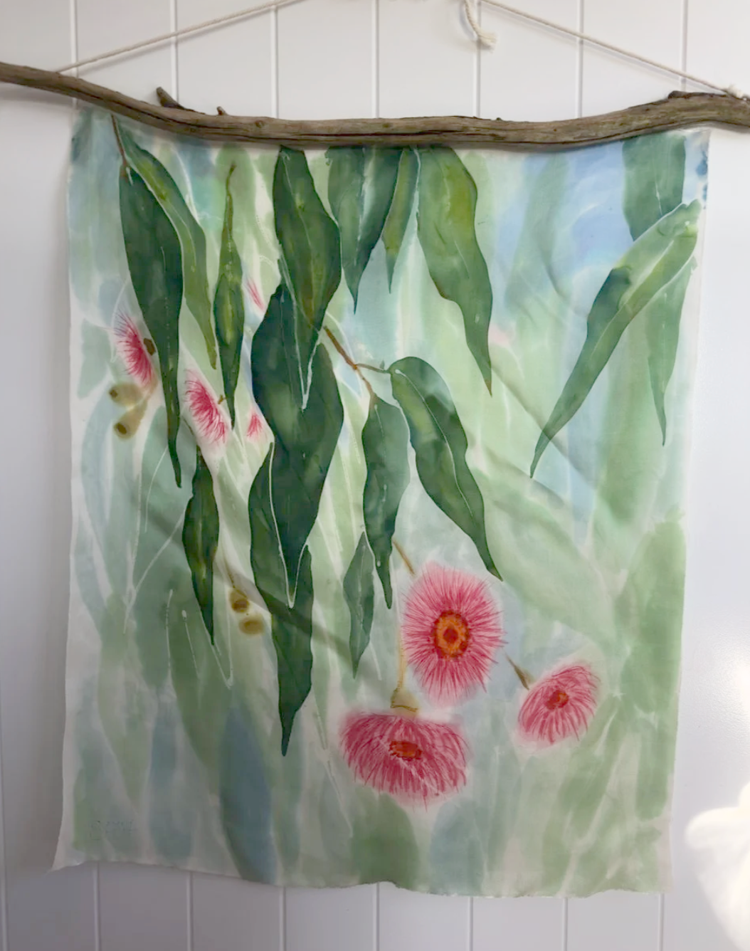 Silk Artwork Wall Hanging ~ Silky Gum
