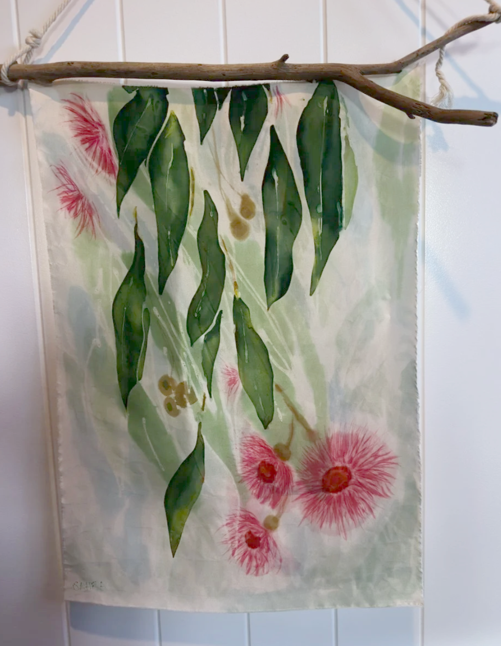 Silk Artwork Wall Hanging ~ Silky Gum