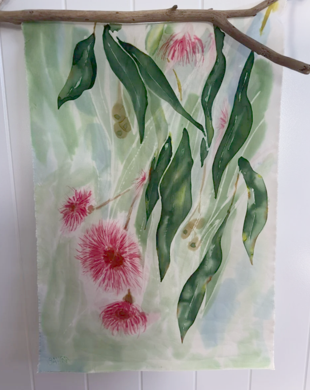 Silk Artwork Wall Hanging ~ Silky Gum