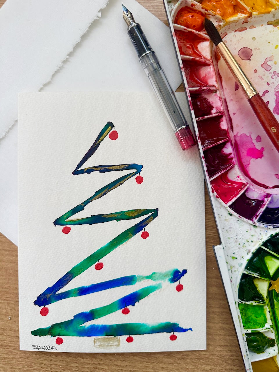 Hand Painted Christmas Cards