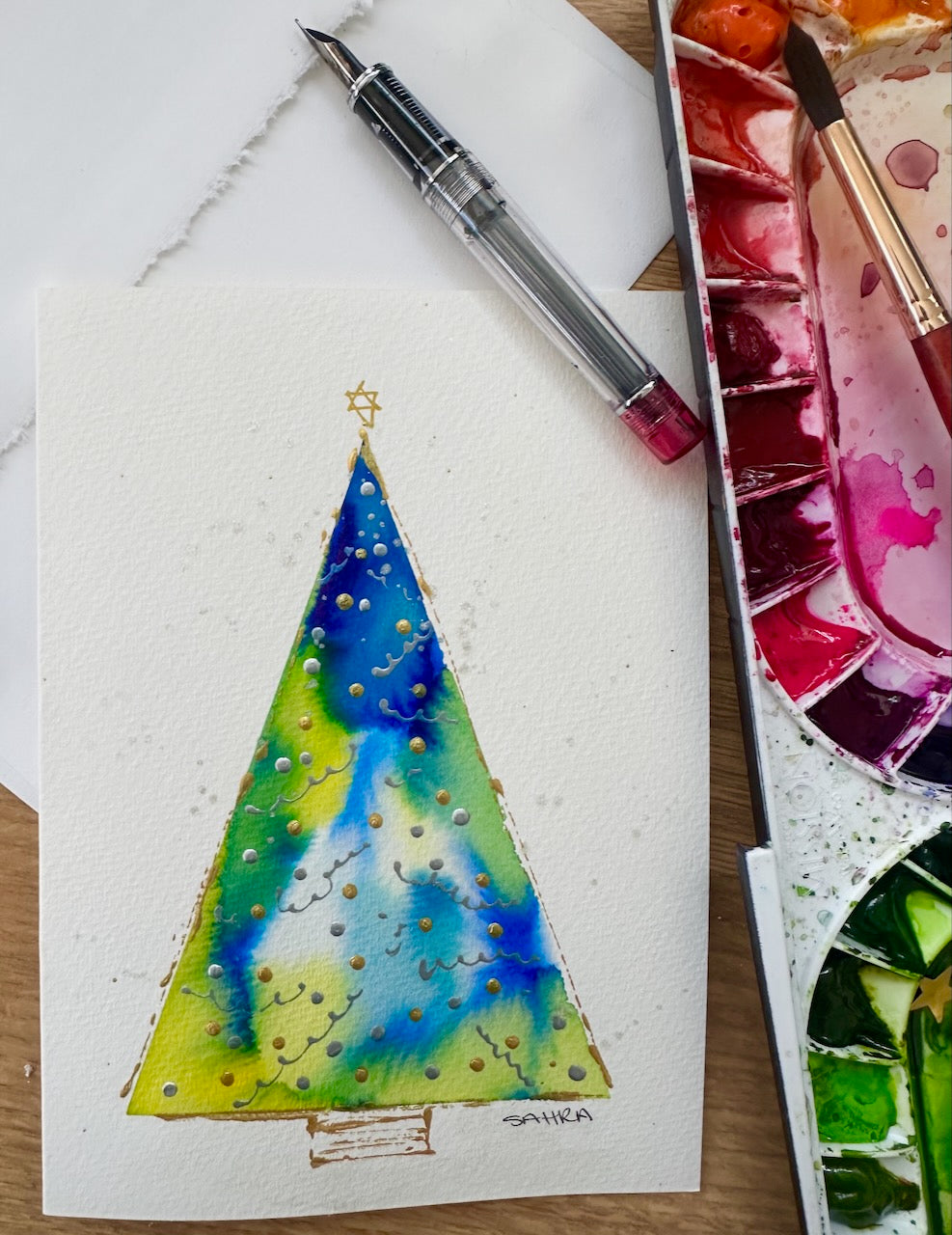 Hand Painted Christmas Cards