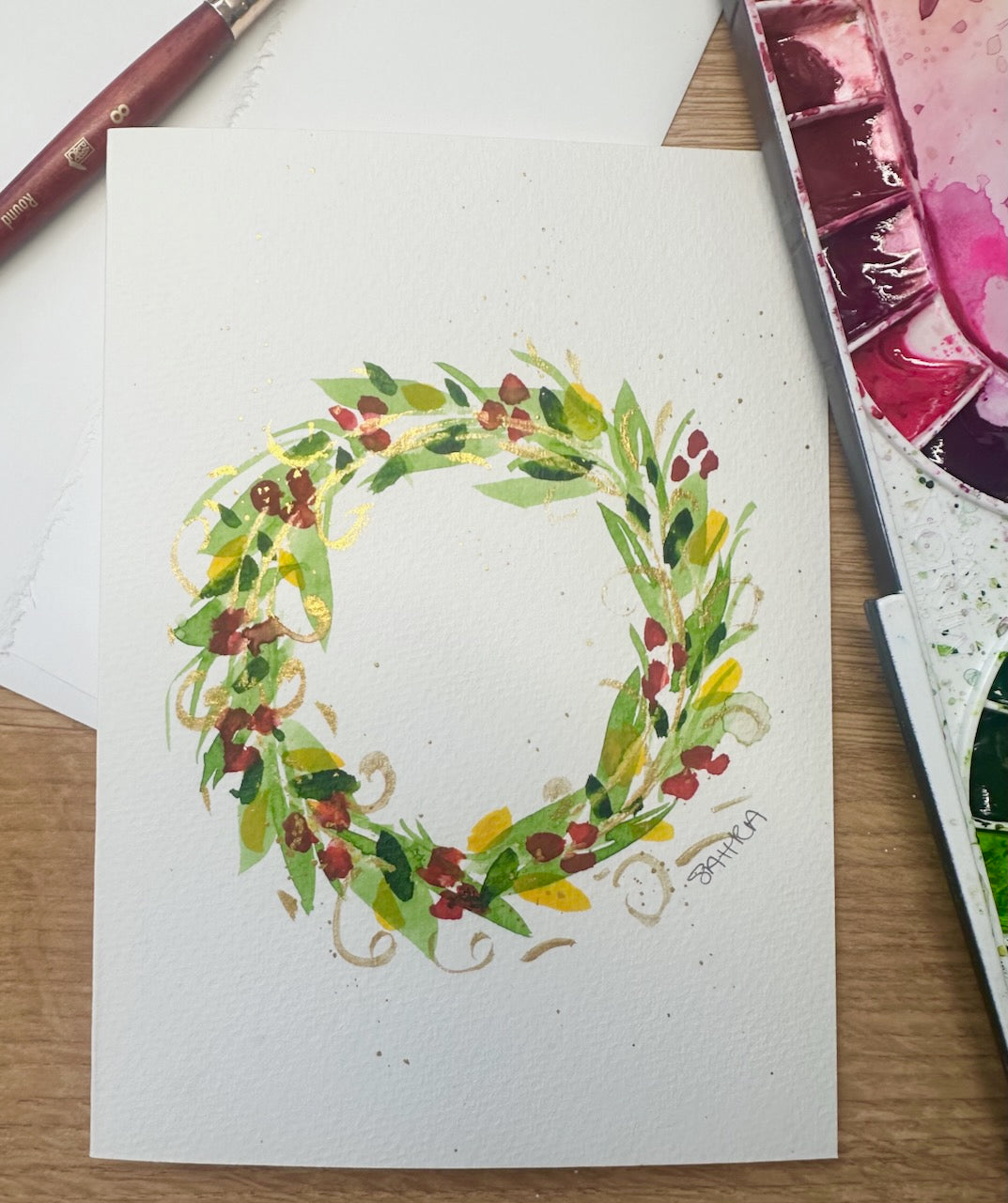 Hand Painted Christmas Cards