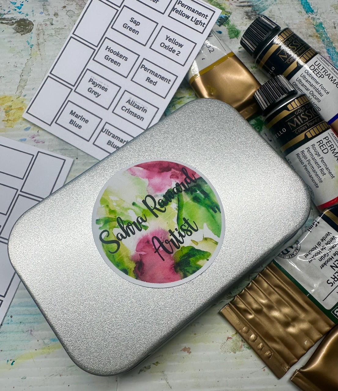 Watercolour Paint 12 Colour 1/2 pans Mijello Mission Gold Travel Set