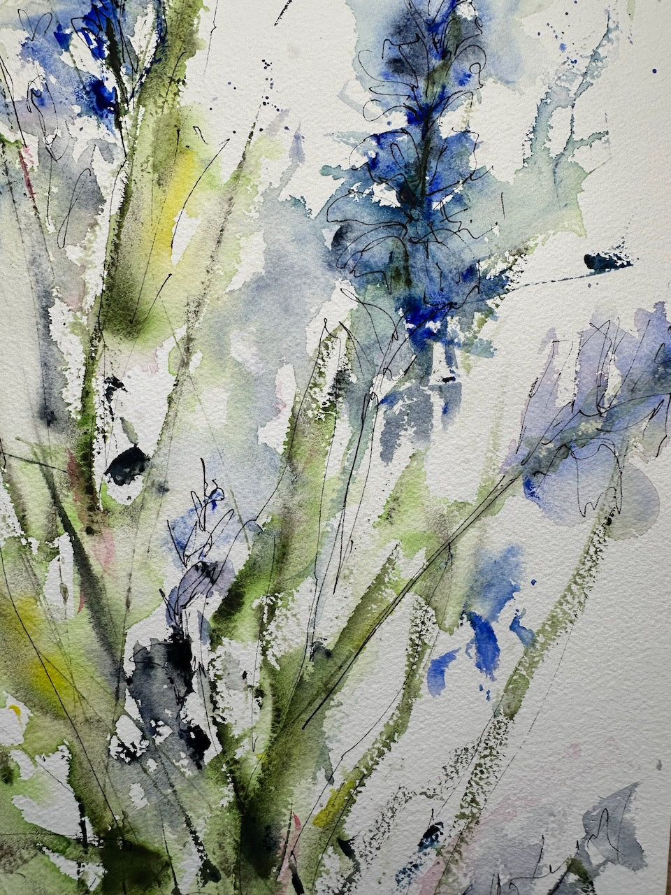 Delphinium Watercolour Original Artwork