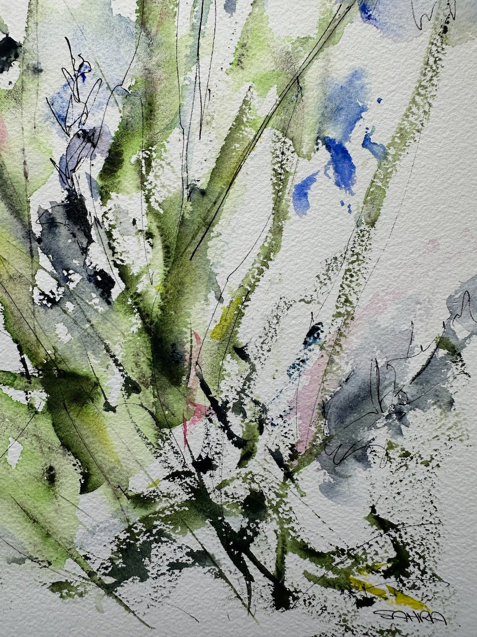 Delphinium Watercolour Original Artwork