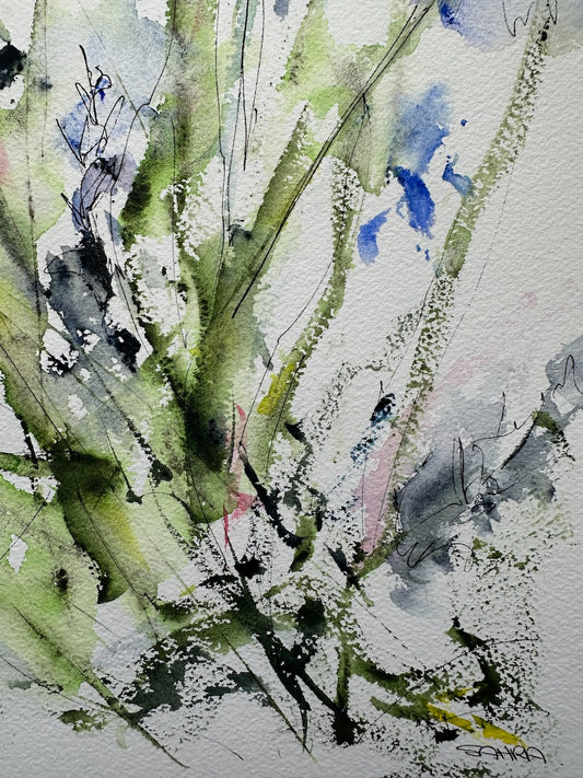 Delphinium Watercolour Original Artwork
