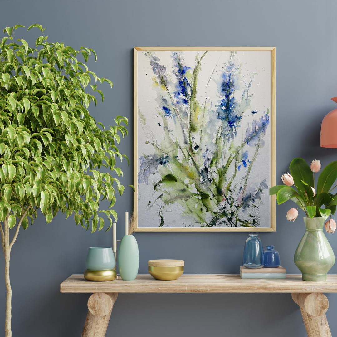 Delphinium Watercolour Original Artwork