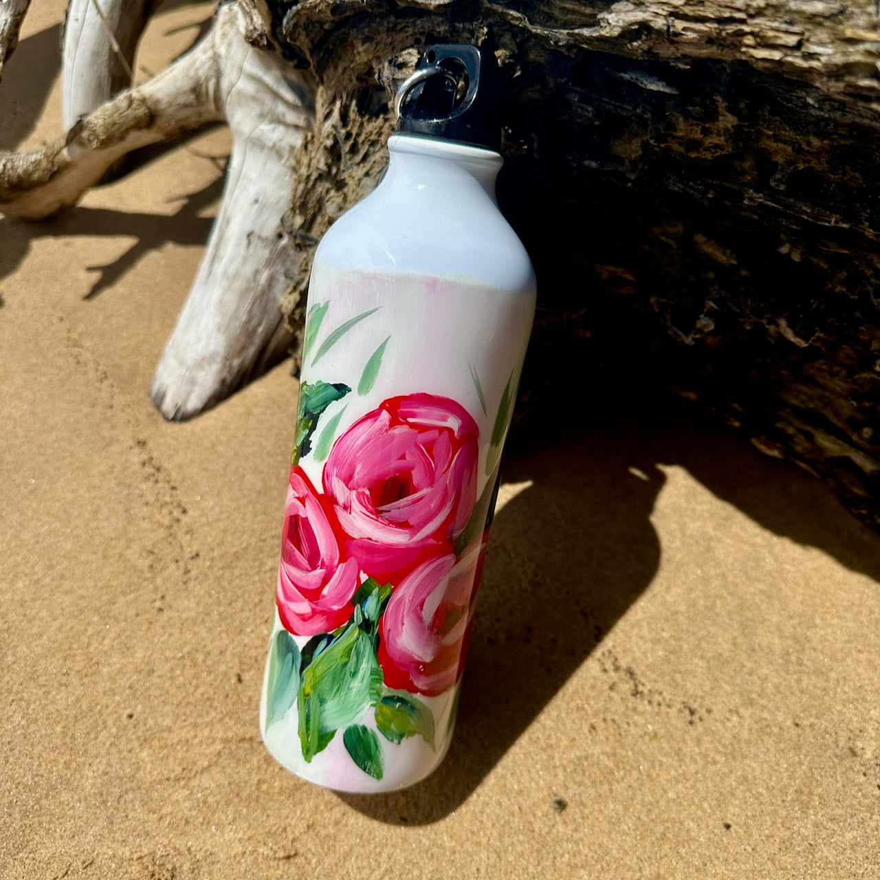 Hand Painted Drink Bottle ~ Roses